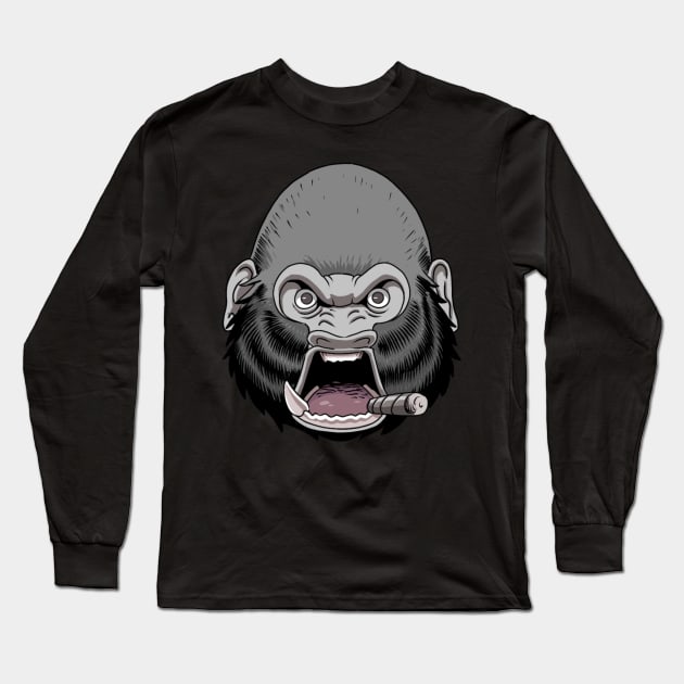 Angry gorilla Long Sleeve T-Shirt by pnoid